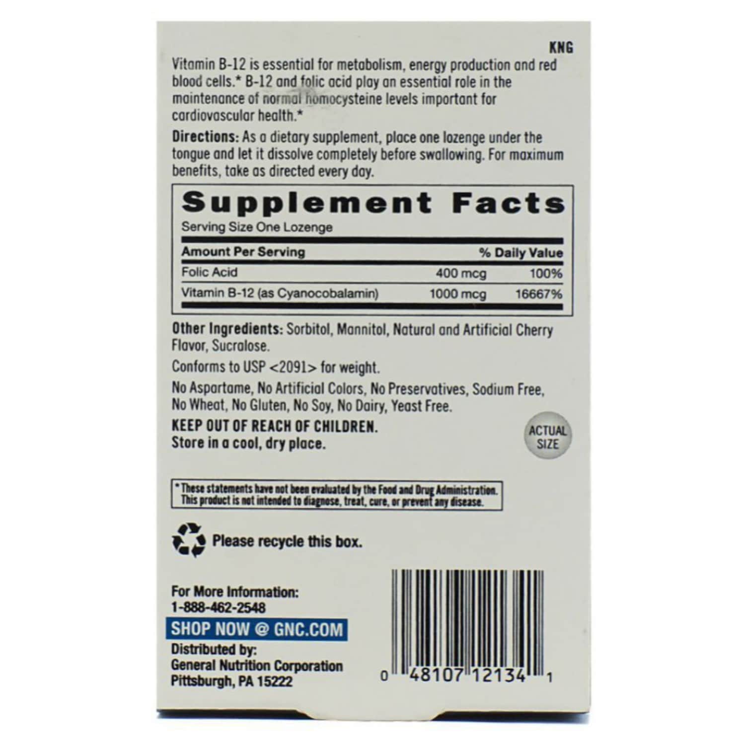 GNC Vitamin B12 1000mcg NUTRABAY™