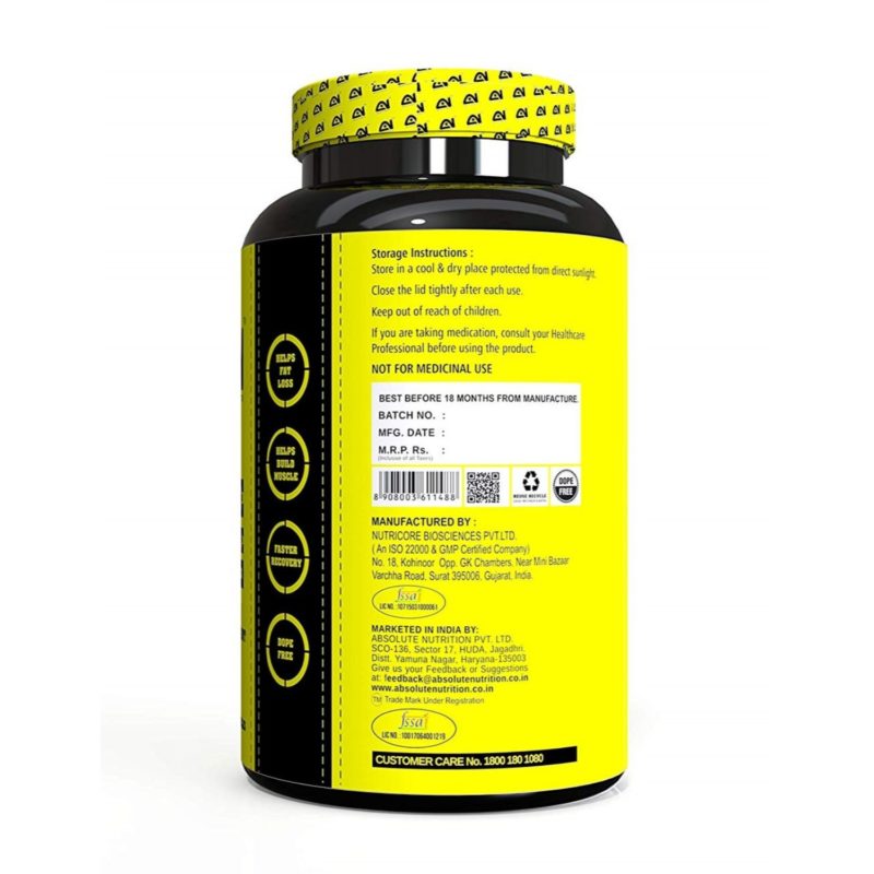 absolute l carnitine Nutrition L-Carnitine L-Tartrate Capsule Stimulant free fat loss Absolute Nutrition L Carnitine Ripped