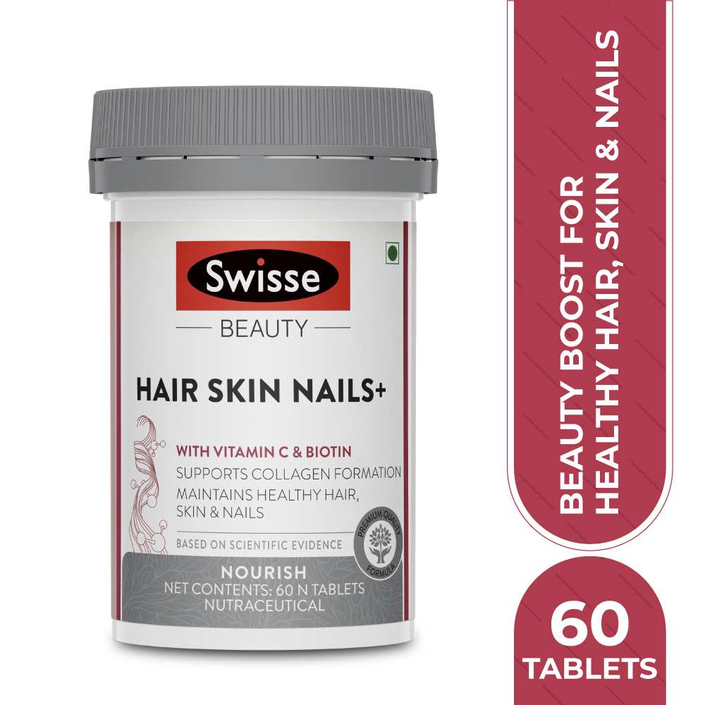 Swisse Beauty Hair Skin Nails+ with Vitamin C and Biotin for Healthy hair, Radiant Skin and