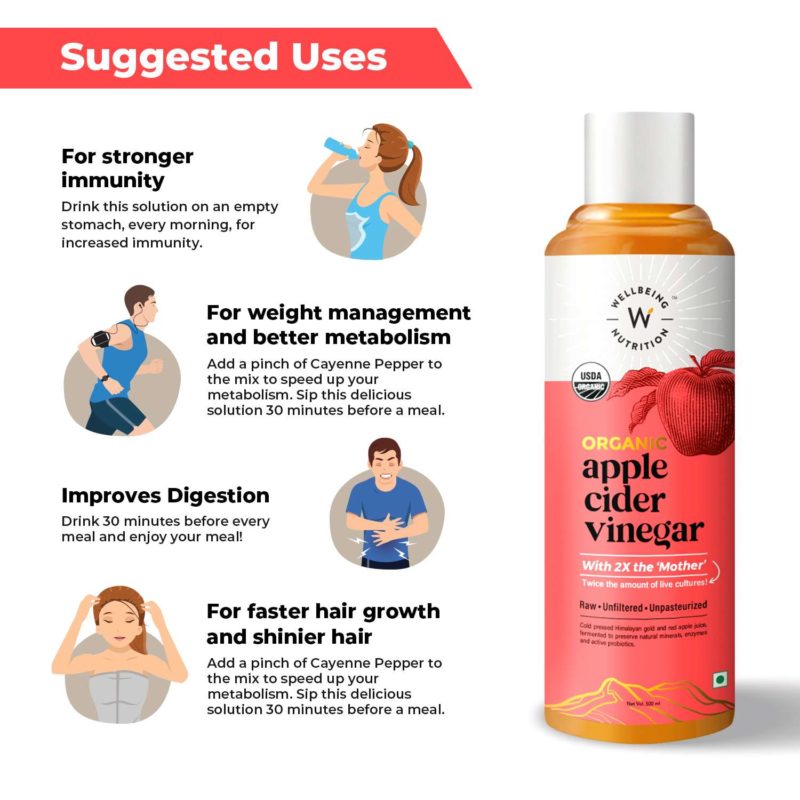 Wellbeing Nutrition Organic Apple Cider Vinegar with Mother of Vinegar