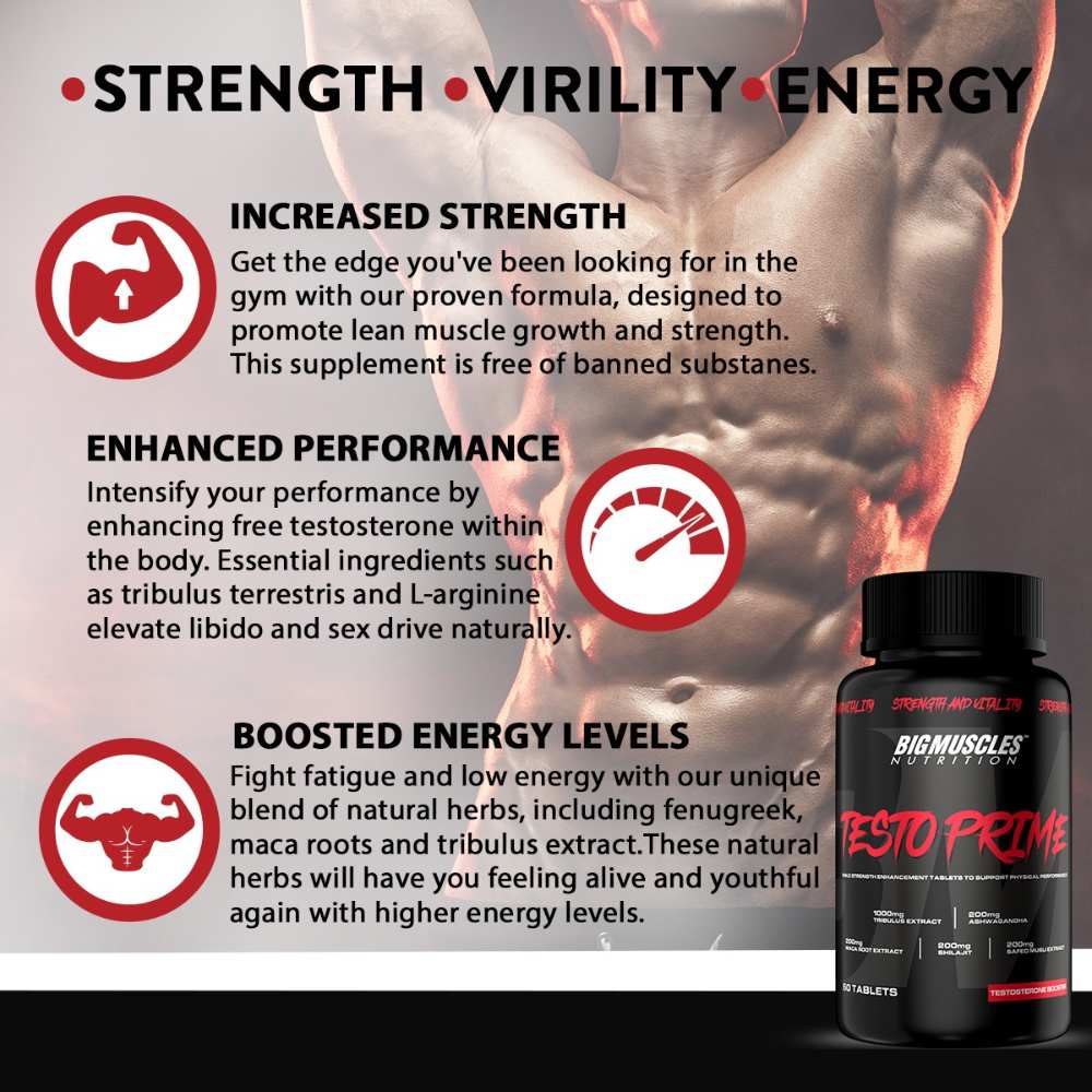 Bigmuscles Nutrition Testo Prime Testosterone Booster Supplement NUTRABAY™
