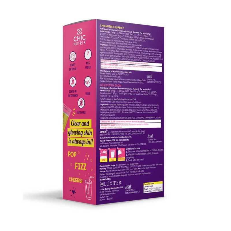 Chicnutrix Complete Skin Nutrition Formula - Japanese Glutathione & Vitamin  C (2x20)