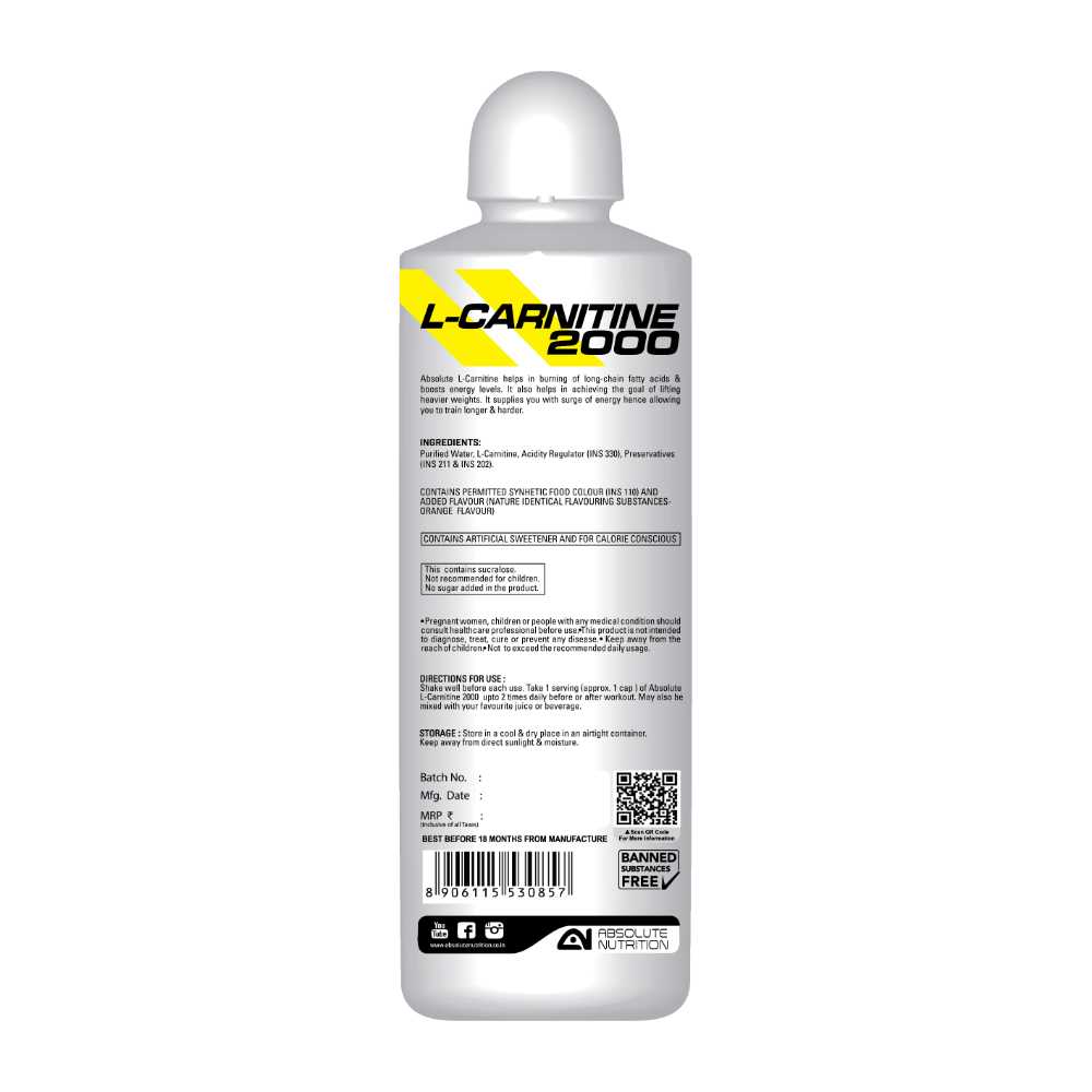 absolute l carnitine Absolute Nutrition L- Carnitine 2000
