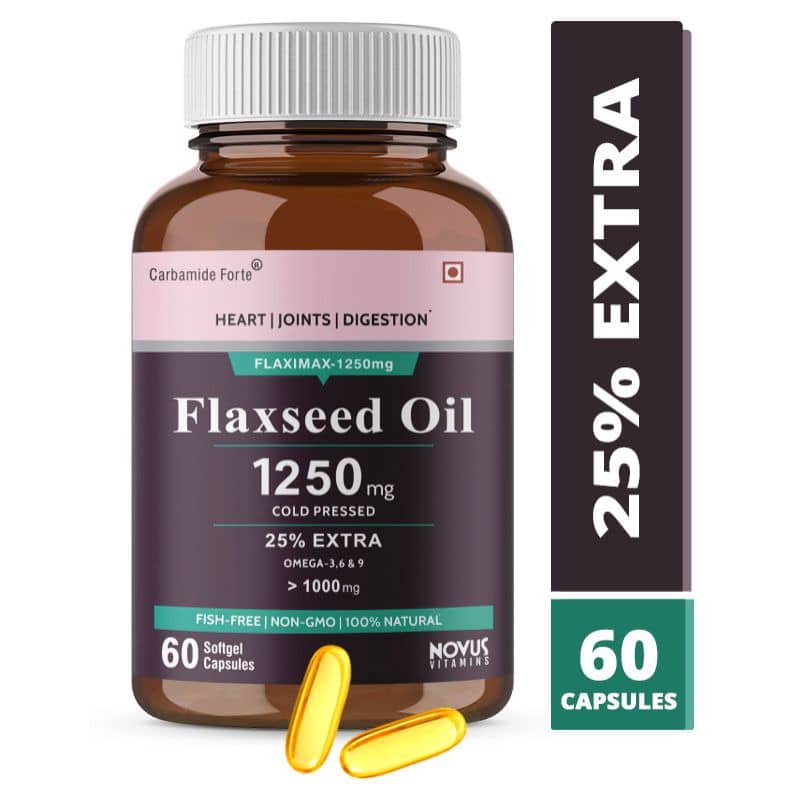 Carbamide Forte Cold Pressed Flaxseed Oil Capsules 1250mg Omega 3 6 9
