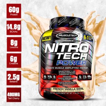 【即日発送】Muscletech Nitro Tech 4lbs 1.81 kg MuscleTech Nitro-Tech Whey Protein Isolate & Peptides 4lbs