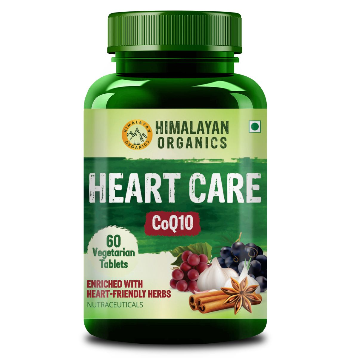 Himalayan Organics Heart Care Supplement w/ Arjuna Bark, Grape seed