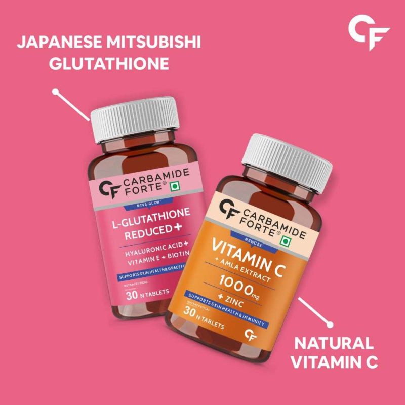 Carbamide Forte L-Glutathione Reduced+ (30 Tabs) + Vitamin C + Amla Extract  1000mg + Zinc (30 Tabs)