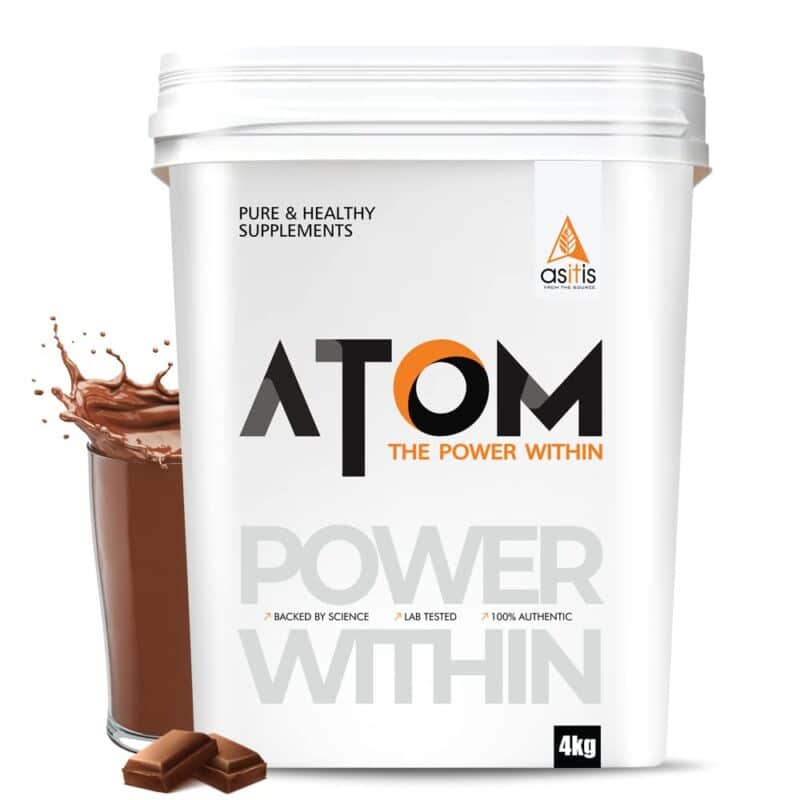 AS-IT-IS Atom Whey Protein with Enzymeblend ( 4 Kg (8.8 Lb), Choco